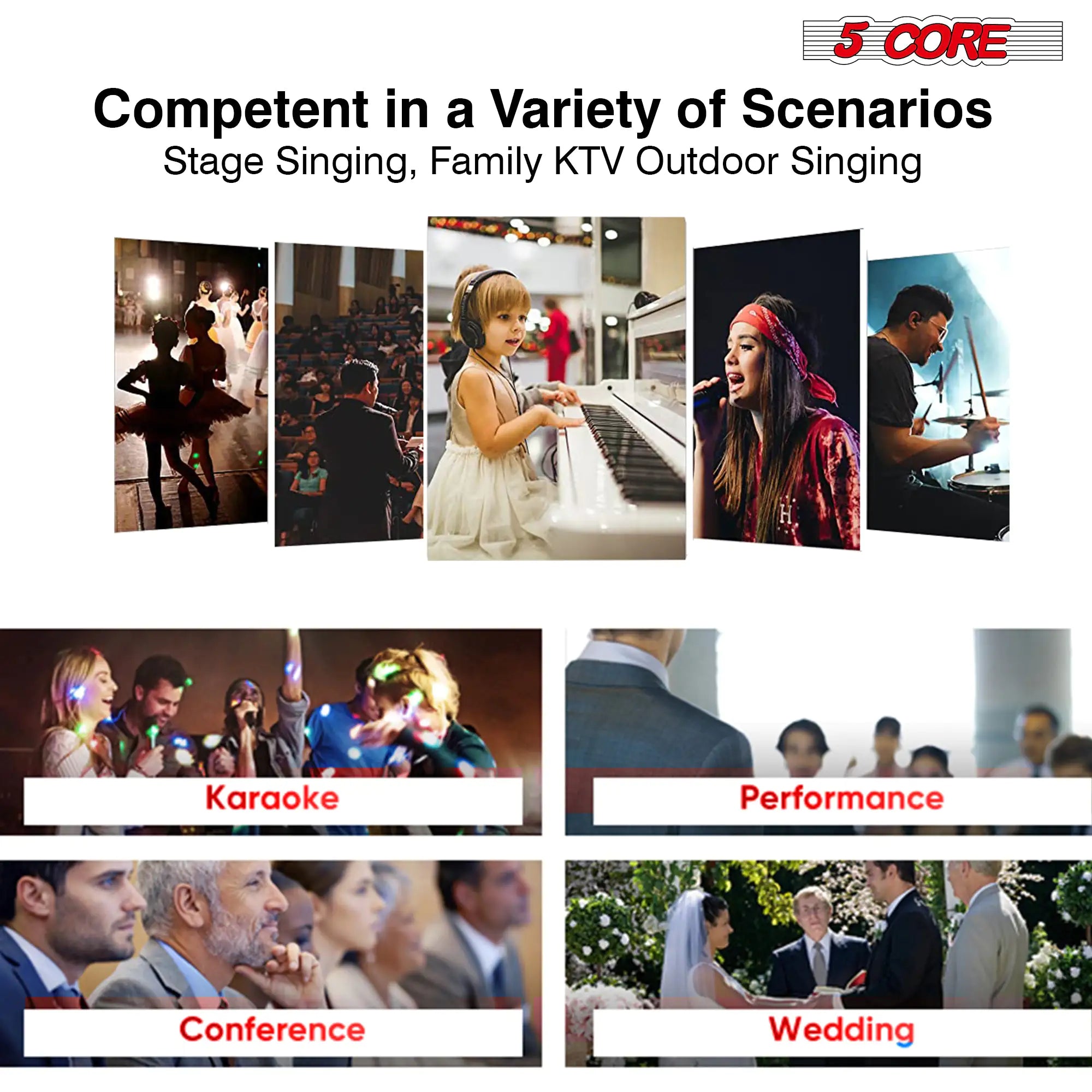5Core XLR Microphone Dynamic Mic Karaoke Singing Studio Mics Handheld Microfono - TorontoHobbyStore