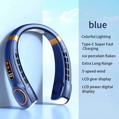 Neck Fan with LED Lights and Type-C Fast Charging - TorontoHobbyStore