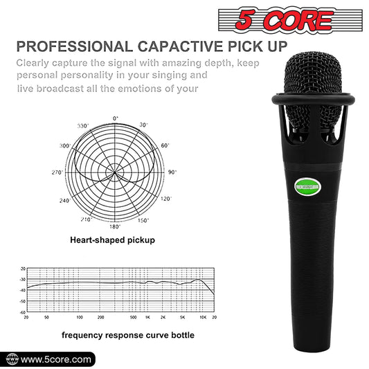 5Core XLR Microphone Dynamic Mic Karaoke Singing Studio Mics Handheld Microfono - TorontoHobbyStore