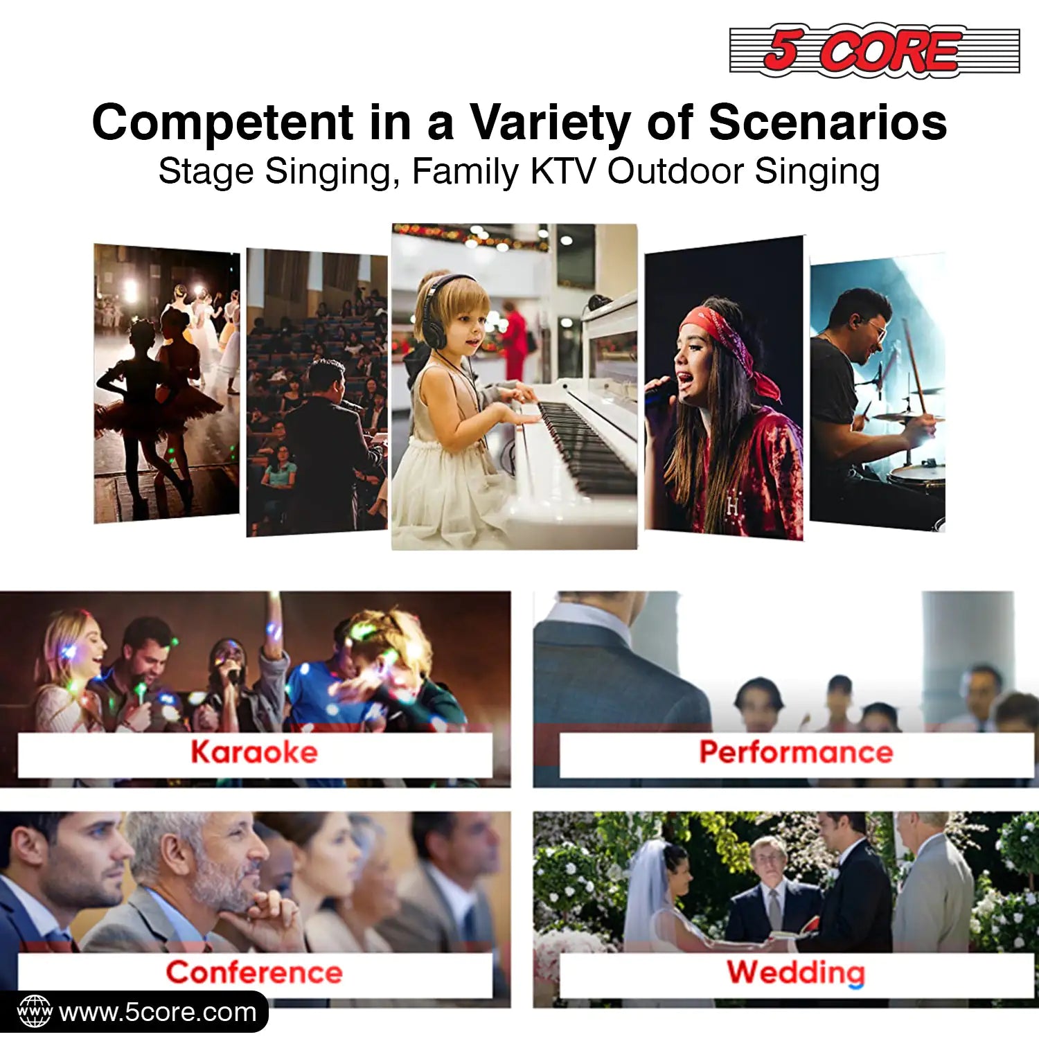 5Core XLR Microphone Dynamic Mic Karaoke Singing Studio Microfono Handheld Mics - TorontoHobbyStore