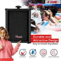 5Core Outdoor Speakers Stereo In Wall 100W Peak Passive Patio Home Wired Waterproof Audio System - TorontoHobbyStore