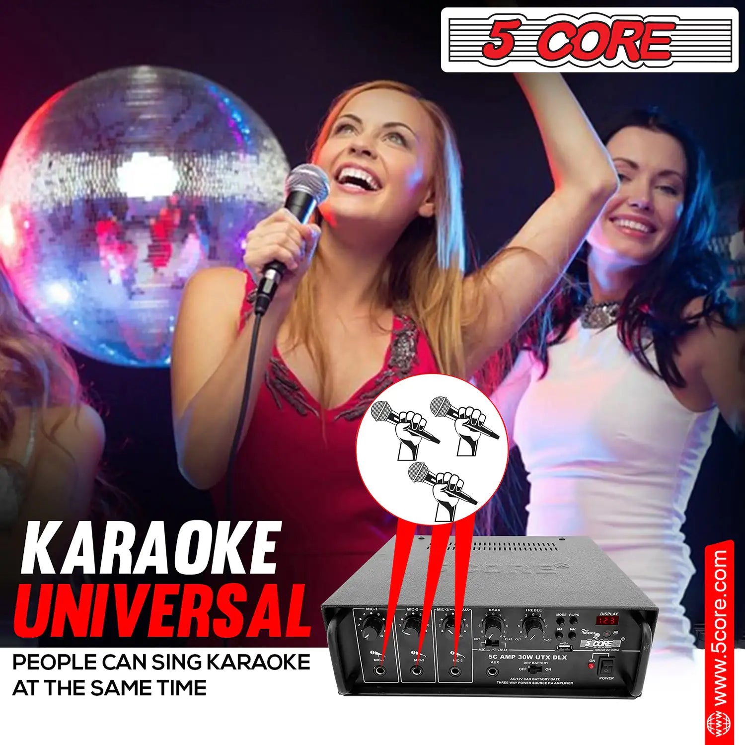 5Core Audio System Combo 30W Amplifier 6.4” Wall Speakers 4 Piece 10W RMS Each Commercial Speaker System for Restaurant Office Cafe Bar - TorontoHobbyStore