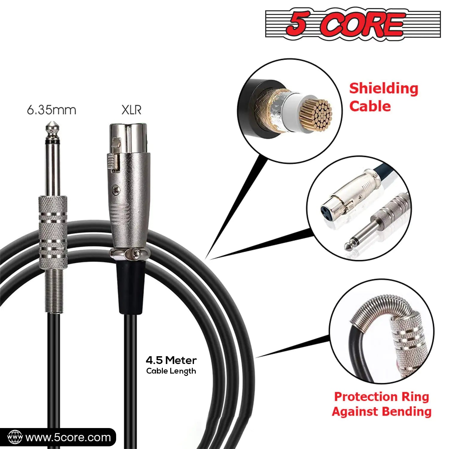5Core XLR Microphone Dynamic Mic Karaoke Singing Studio Microfono Handheld Mics - TorontoHobbyStore