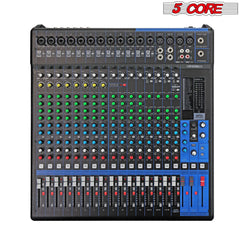 5Core Audio DJ Mixer 20 Channel Sound Board Console w 24 SPX Effect 48V Phantom Power - TorontoHobbyStore