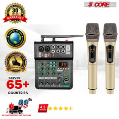 5Core Audio Mixer Sound Board 4 Channel PA DJ Stereo Receiver w Bluetooth USB DJ  PA Karaoke Mixing - TorontoHobbyStore