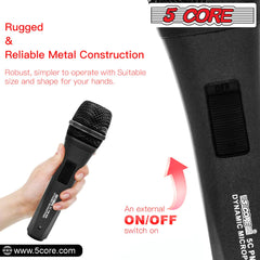 5Core XLR Microphone Dynamic Mic Karaoke Singing Studio Mics Handheld Microfono - TorontoHobbyStore