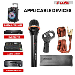 5Core XLR Microphone Dynamic Mic Karaoke Singing Studio Mics Handheld Microfono - TorontoHobbyStore