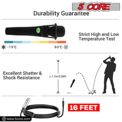 5Core XLR Microphone Dynamic Mic Karaoke Singing Studio Mics Handheld Microfono - TorontoHobbyStore