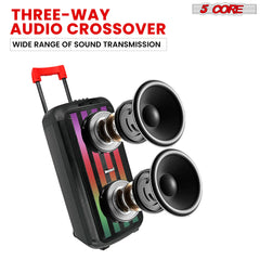 5Core Bluetooth Party Speaker 8 inch PA RGB Partybox Karaoke Machine + 2 Wireless Mic - TorontoHobbyStore