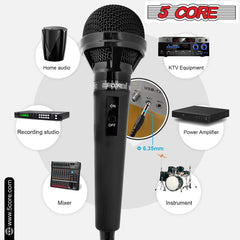 5Core XLR Microphone Dynamic Mic Karaoke Singing Studio Mics Handheld Microfono - TorontoHobbyStore