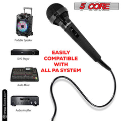5Core XLR Microphone Dynamic Mic Karaoke Singing Studio Mics Handheld Microfono - TorontoHobbyStore