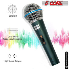 5Core XLR Microphone Dynamic Mic Karaoke Singing Studio Mics Handheld Microfono - TorontoHobbyStore