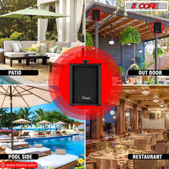 5Core Outdoor Speakers Stereo In Wall 100W Peak Passive Patio Home Wired Waterproof Audio System - TorontoHobbyStore