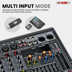 5Core Audio Mixer 16 Channel DJ Mixing Board Bluetooth USB Analog Professional Mezclador De Audio - TorontoHobbyStore