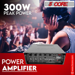 5Core Amplifier Home Audio Stereo Receiver PA Speaker Microphone Surround Sound Amp - TorontoHobbyStore