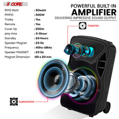 5Core 12 inch PA Portable Bluetooth Party Speaker Karaoke Boombox + 2 Wireless Mics - TorontoHobbyStore