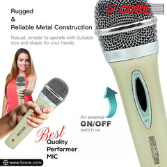 5Core XLR Microphone Dynamic Mic Karaoke Singing Studio Mics Handheld Microfono - TorontoHobbyStore