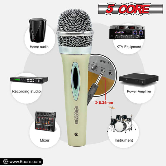 5Core XLR Microphone Dynamic Mic Karaoke Singing Studio Mics Handheld Microfono - TorontoHobbyStore