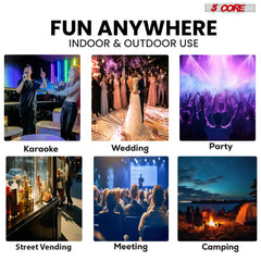 5Core 12 inch PA Portable Bluetooth Party Speaker Karaoke Boombox + 2 Wireless Mics - TorontoHobbyStore