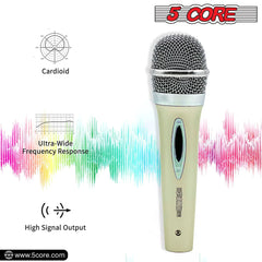 5Core XLR Microphone Dynamic Mic Karaoke Singing Studio Mics Handheld Microfono - TorontoHobbyStore