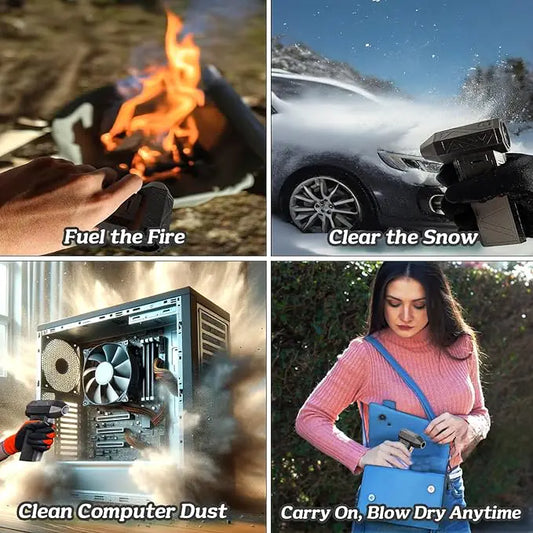 Jet Fan Dry Mini Blower Ultra-Powerful 130,000 RPM with a rag– Versatile Turbo Jet Blower, and Compact with Extended Battery Life, Adjustable Airflow, 13 Precision Blades, and Fast Type-C Charging - TorontoHobbyStore