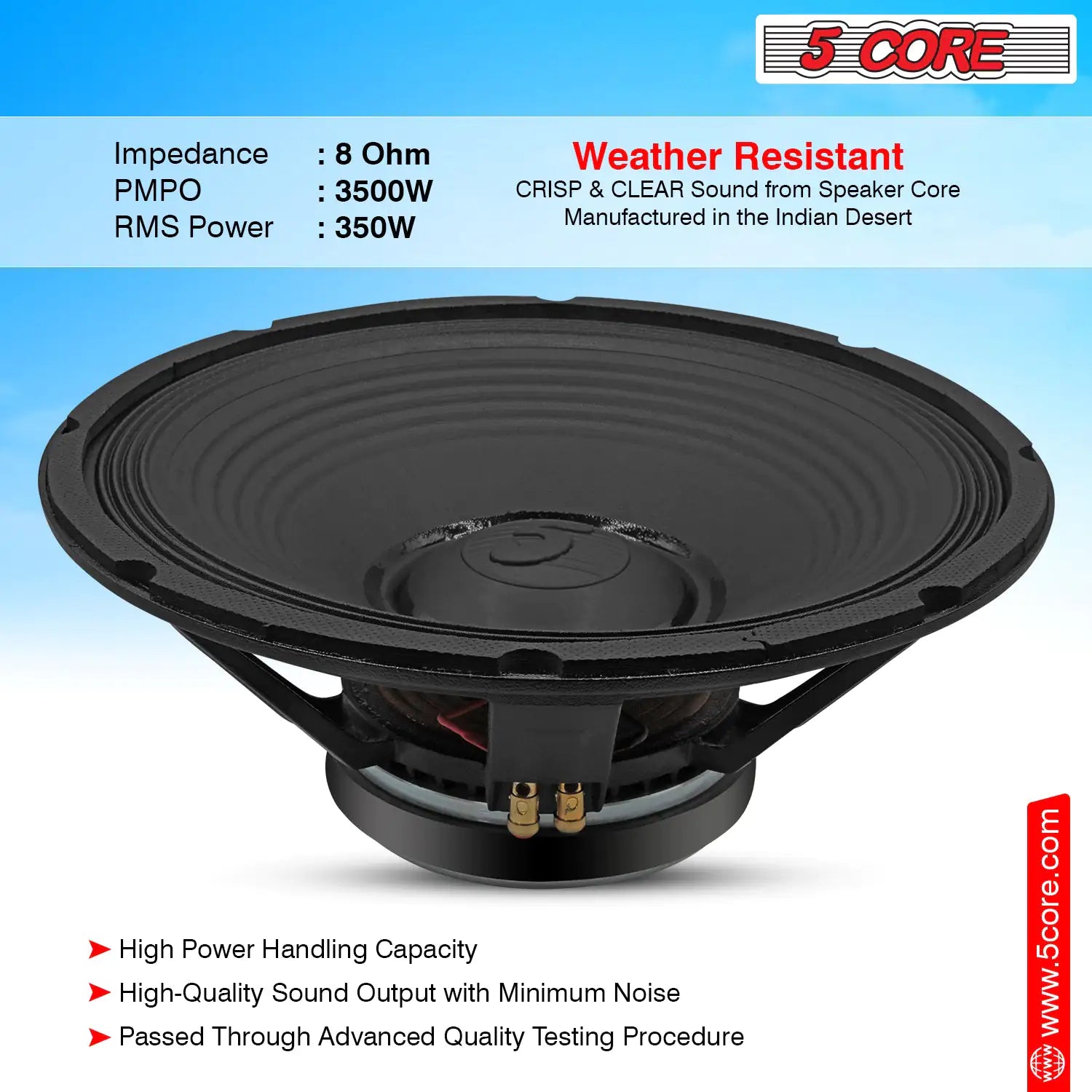 5Core 15 Inch Subwoofer Speaker 3500W Peak 8Ohm Aluminum PA Replacement DJ Sub woofer - TorontoHobbyStore