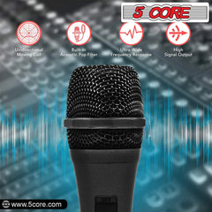 5Core XLR Microphone Dynamic Mic Karaoke Singing Studio Mics Handheld Microfono - TorontoHobbyStore