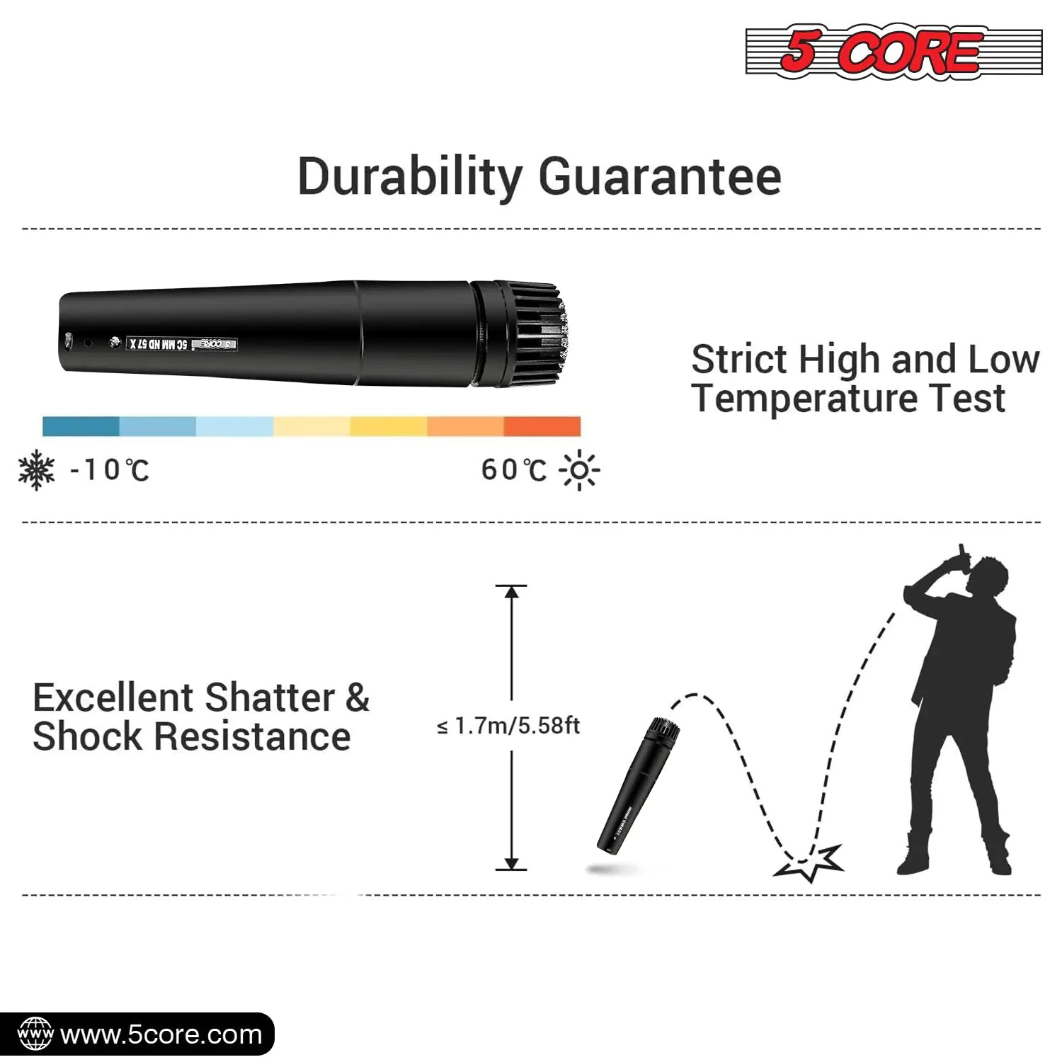 5Core XLR Microphone Dynamic Mic Karaoke Singing Studio Microfono Handheld Mics - TorontoHobbyStore