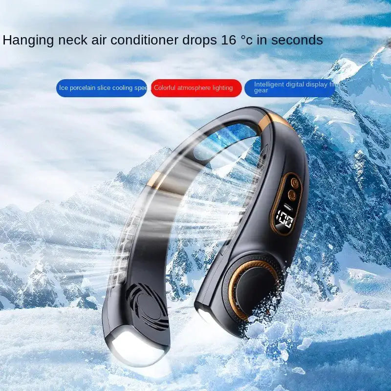 Neck Fan with LED Lights and Type-C Fast Charging - TorontoHobbyStore