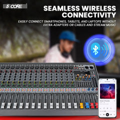 5Core Audio Mixer 16 Channel DJ Mixing Board Bluetooth USB Analog Professional Mezclador De Audio - TorontoHobbyStore