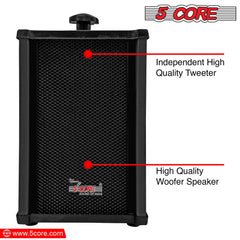 5Core Audio System Combo 30W Amplifier 6.4” Wall Speakers 4 Piece 10W RMS Each Commercial Speaker System for Restaurant Office Cafe Bar - TorontoHobbyStore