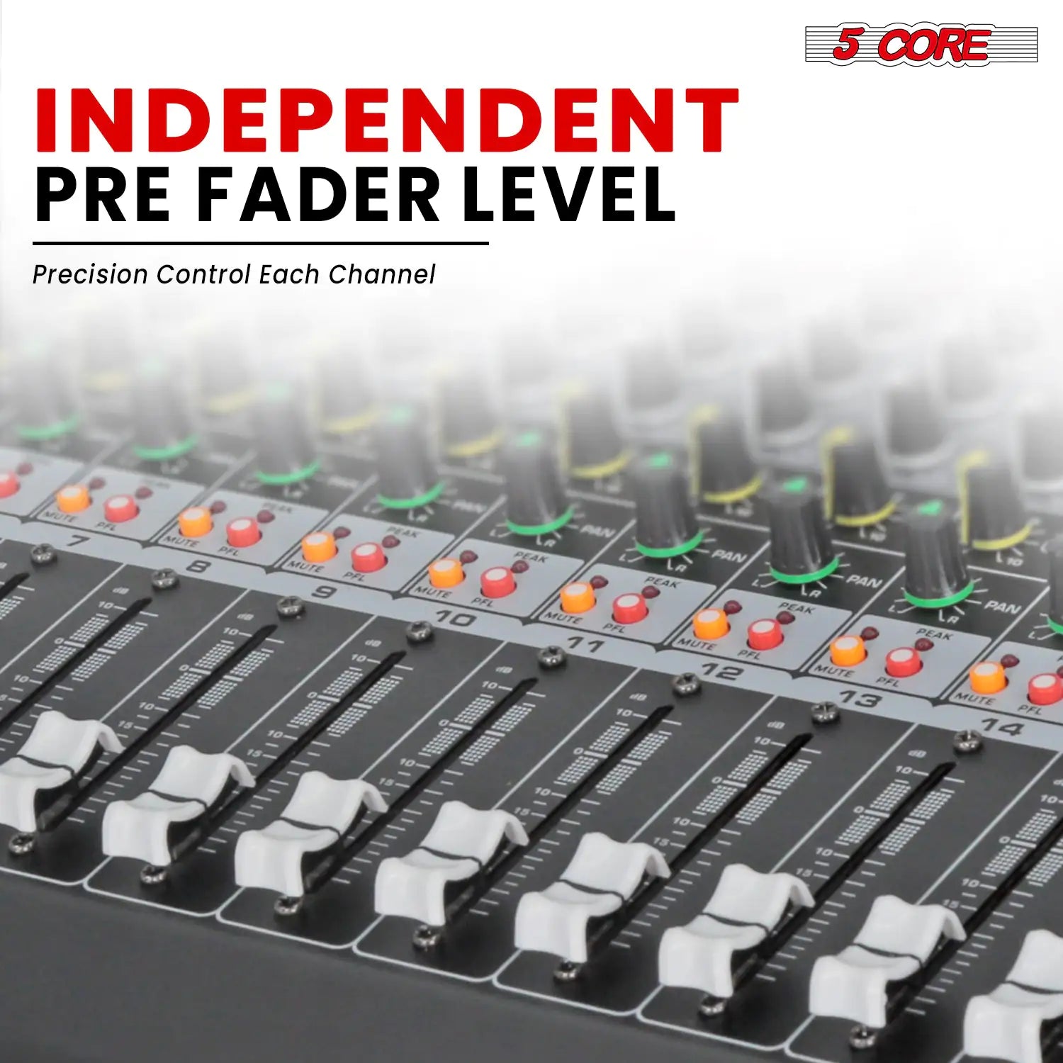 5Core Audio Mixer 16 Channel DJ Mixing Board Bluetooth USB Analog Professional Mezclador De Audio - TorontoHobbyStore