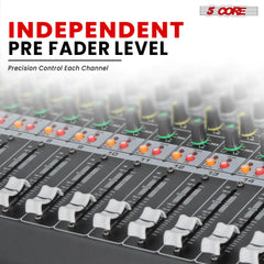5Core Audio Mixer 16 Channel DJ Mixing Board Bluetooth USB Analog Professional Mezclador De Audio - TorontoHobbyStore