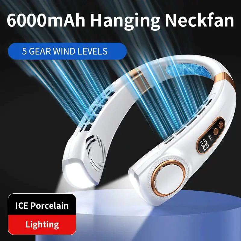 Neck Fan with LED Lights and Type-C Fast Charging - TorontoHobbyStore