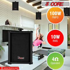 5Core Audio System Combo 30W Amplifier 6.4” Wall Speakers 4 Piece 10W RMS Each Commercial Speaker System for Restaurant Office Cafe Bar - TorontoHobbyStore