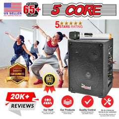 5Core PA Speaker 40W Portable PA System w Wireless Mic Small Rechargeable Public Speaking Machine - TorontoHobbyStore