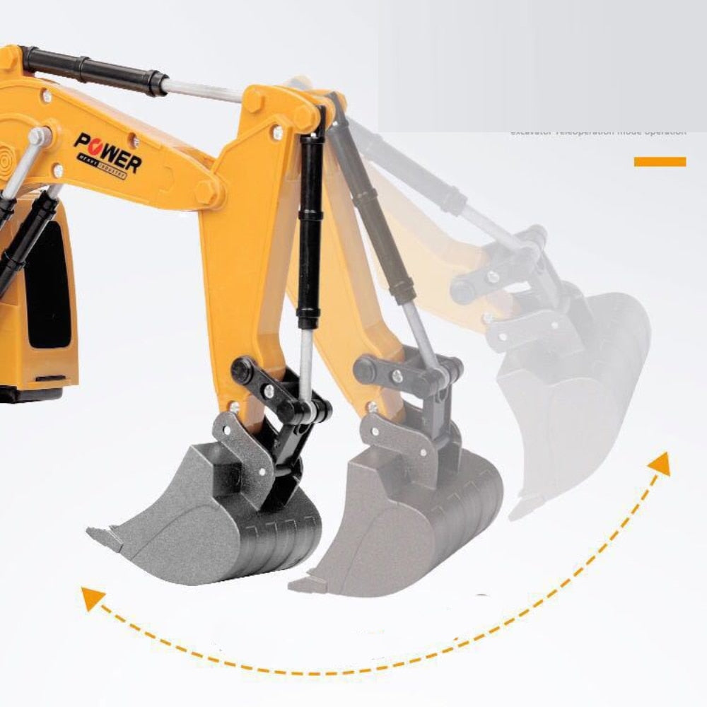 2.4Ghz 6 Channel 1:24 RC Excavator toy RC Engineering Car Alloy and plastic Excavator RTR For kids Christmas gift - TorontoHobbyStore