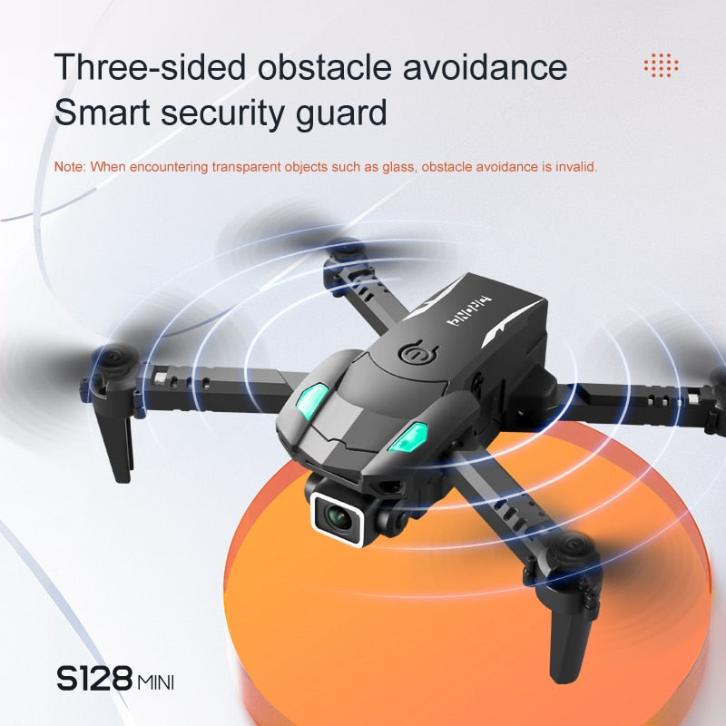 S128 Mini Drone 4K HD Camera Three-sided Obstacle Avoidance Air Pressure Fixed Height Professional Foldable Quadcopter Toys - TorontoHobbyStore