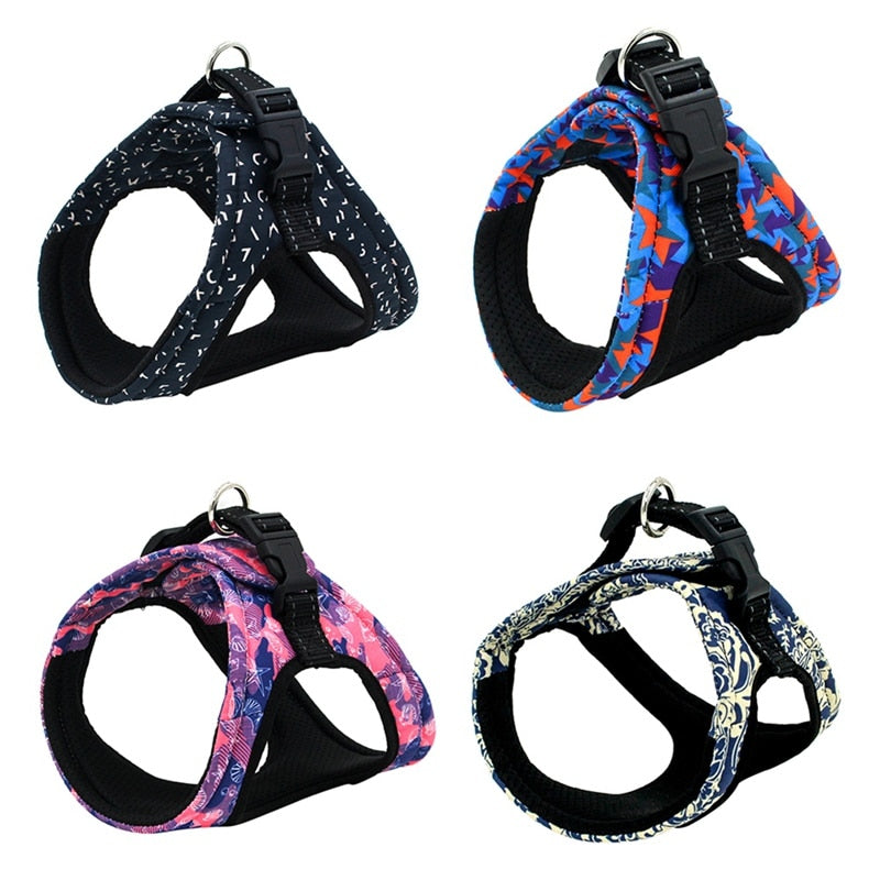 Pet Dog Harness For Chihuahua Pug Small Medium Dogs Printed Puppy Cat Walking Harnesses Vest Pet Products - TorontoHobbyStore