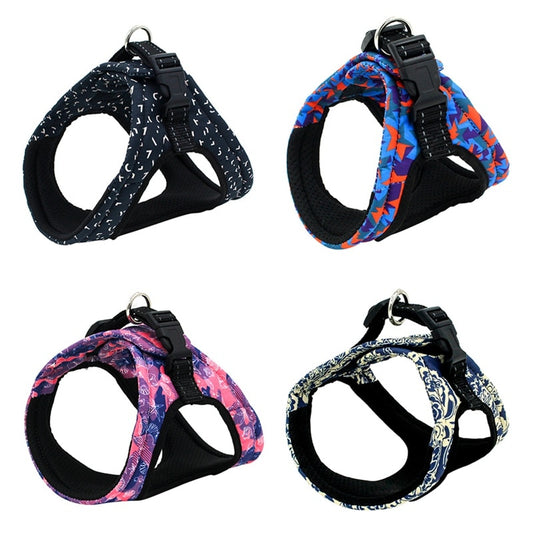 Pet Dog Harness For Chihuahua Pug Small Medium Dogs Printed Puppy Cat Walking Harnesses Vest Pet Products - TorontoHobbyStore