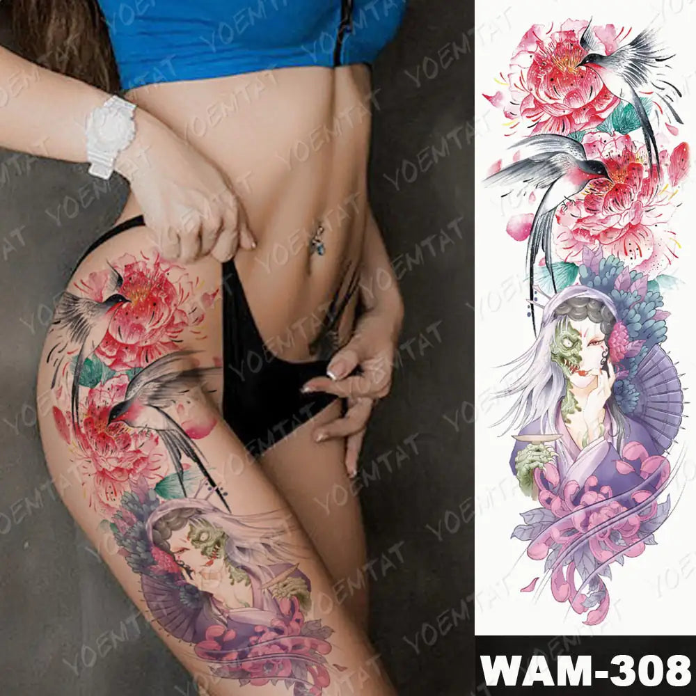 Colorful Cats and Geishas Tattoos - TorontoHobbyStore