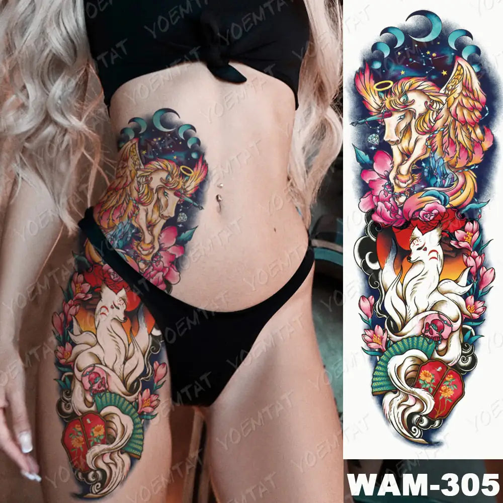 Colorful Cats and Geishas Tattoos - TorontoHobbyStore