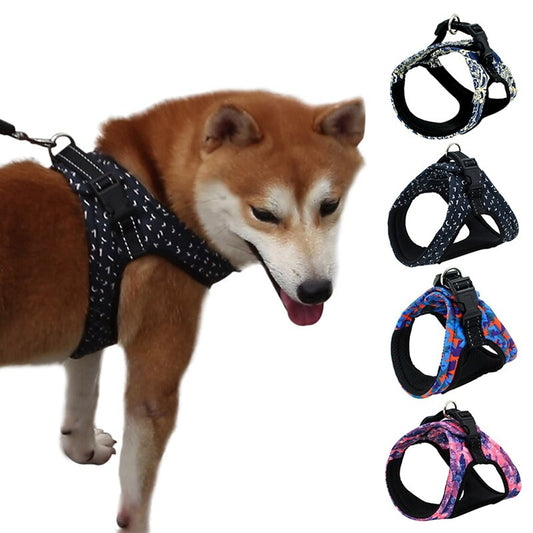 Pet Dog Harness For Chihuahua Pug Small Medium Dogs Printed Puppy Cat Walking Harnesses Vest Pet Products - TorontoHobbyStore