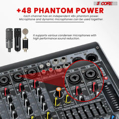 5Core Audio Mixer 16 Channel DJ Mixing Board Bluetooth USB Analog Professional Mezclador De Audio