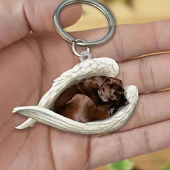 Dog Sleeping Angel Keychains