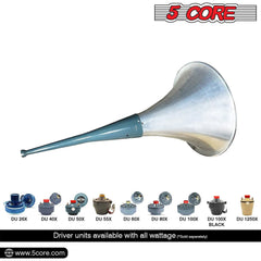 5Core PA Speaker Trumpet Reflex Horn Throat 24" Aluminum Body Support Most Compression Driver