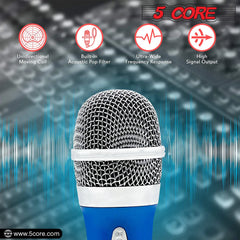 5Core XLR Microphone Dynamic Mic Karaoke Singing Studio Mics Handheld Microfono