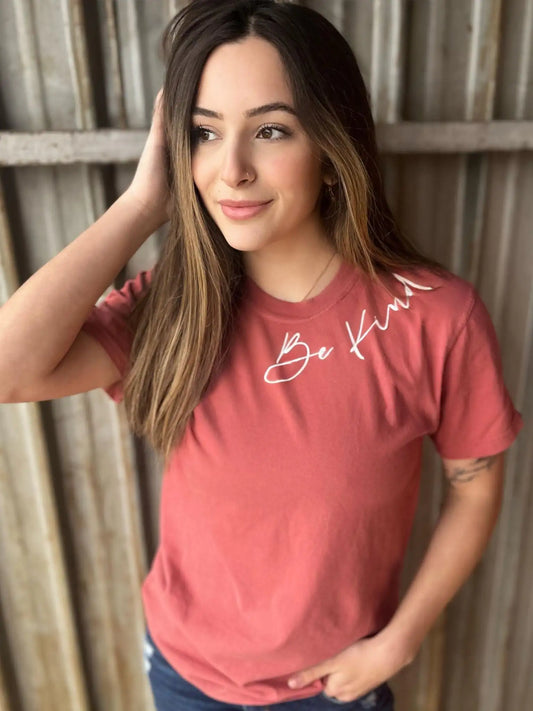 Be Kind Collar Print Tee - TorontoHobbyStore