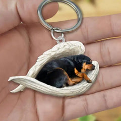 Dog Sleeping Angel Keychains