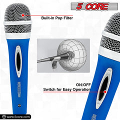 5Core XLR Microphone Dynamic Mic Karaoke Singing Studio Mics Handheld Microfono